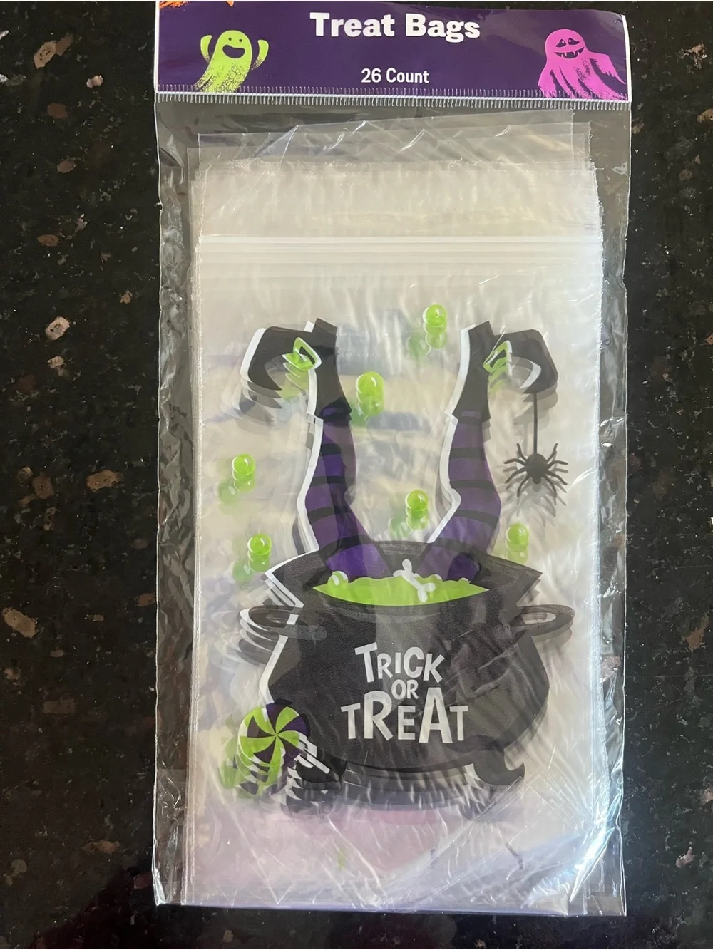 Halloween Treat Bags (100), Sticker (20) Sticker & Ribbon Bundle